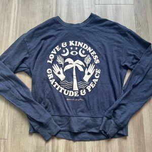 Spiritual Gangster Navy Blue Crew Neck Sweater